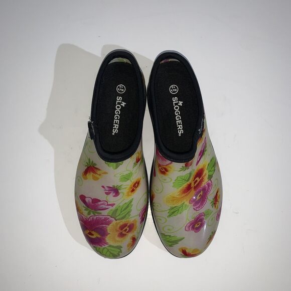 Sloggers Shoes Womens Size 10 Floral Garden Clogs Slip On Waterproof Made USA - Picture 5 of 10